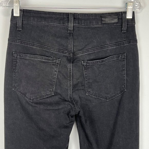 Paige Rosie HW Madeline Undone Hem Skinny Jeans Black Dusk size 27 - Picture 6 of 12